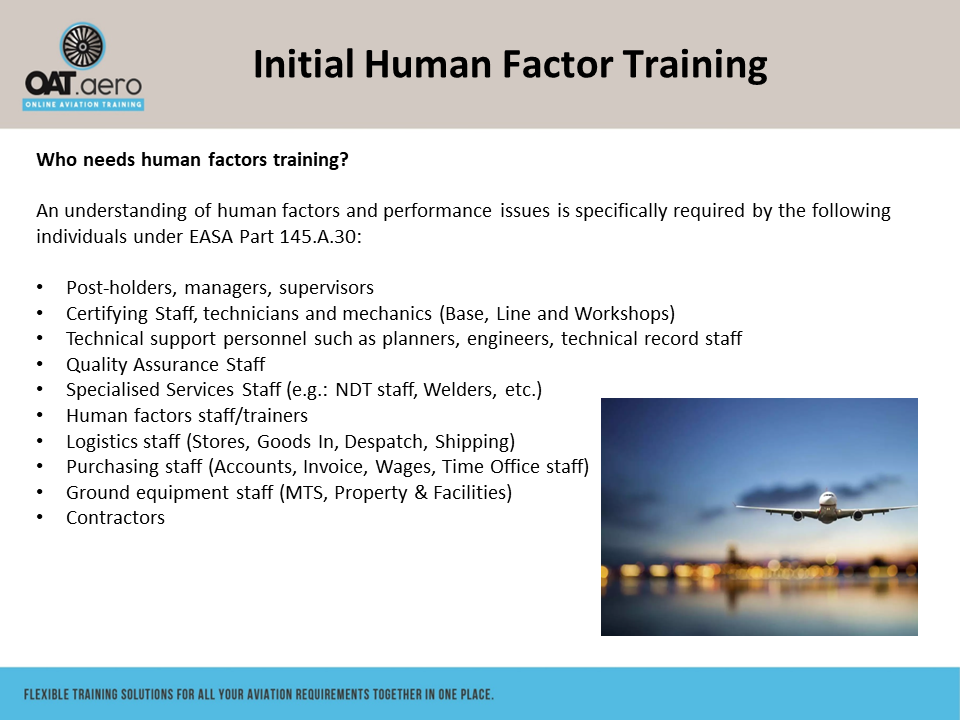 Human Factors Initial Module 2 Aims & Origin - Online Aviation Training