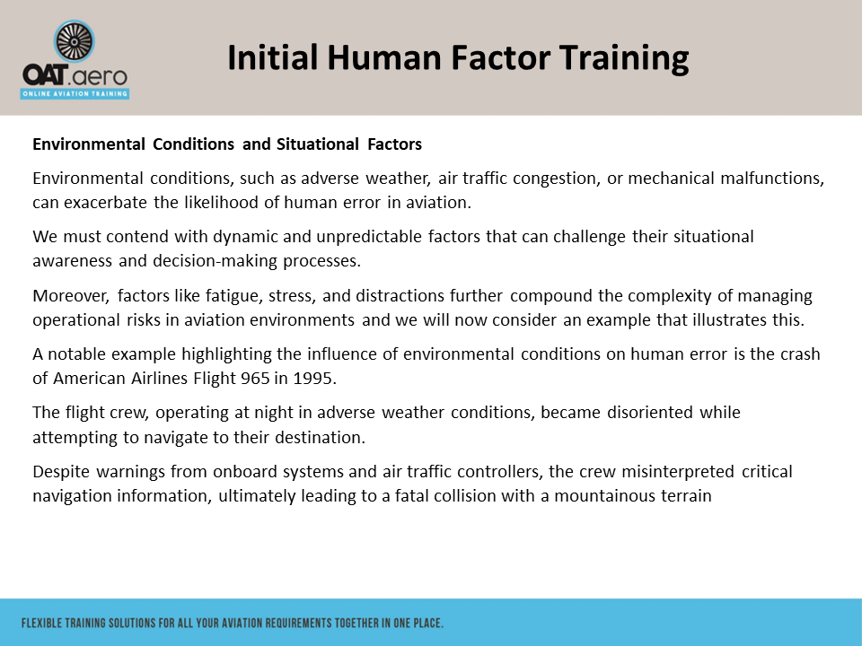 Human Factors Initial Module 2 Aims & Origin - Online Aviation Training