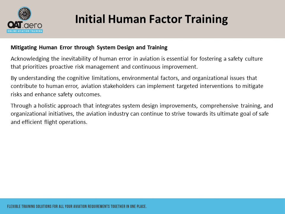 Human Factors Module Human Factors Initial Module 2 Aims & Origin - Online Aviation Training